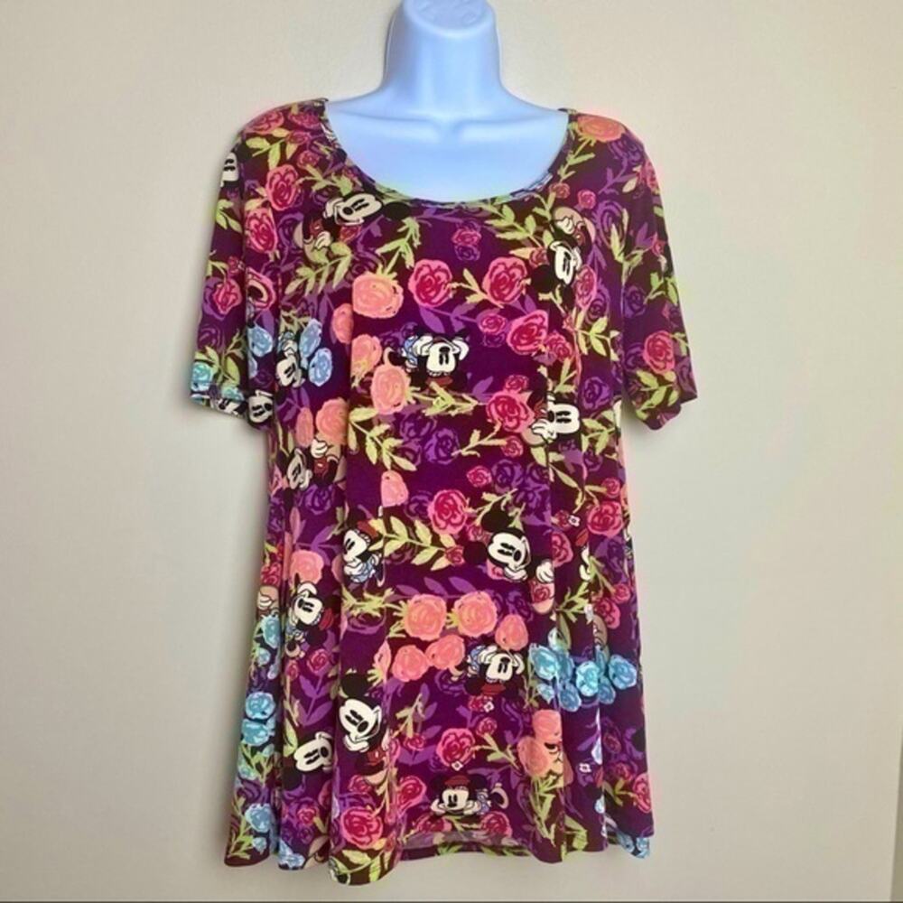 NWOT Mickey Mouse floral Irma tunic Lularoe. Medium. Purple